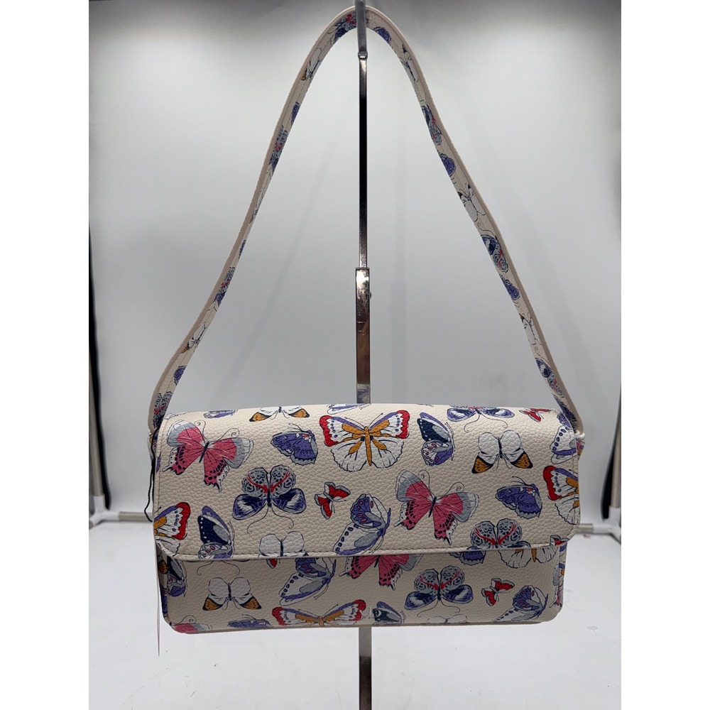 Vera Bradley Butterflies in Flight Flap Shoulder Bag Faux Leather 52207-23440